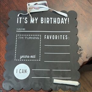 Black Birthday Chalkboard Sign